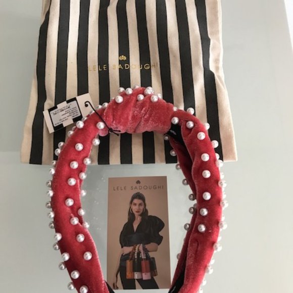 LELE SADOUGHI Raspberry Pearl Knotted Headband - Picture 3 of 5